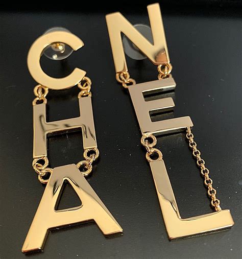 chanel letter earings|the real chanel earrings.